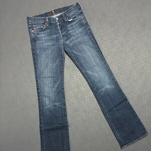 7 For All Mankind Women's Flare Jeans in Dark Blue Wash